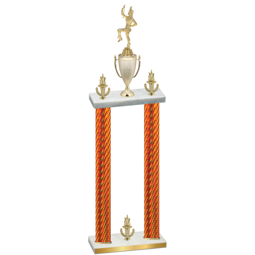 Double Orange Carbon Fiber Victory Majorette Trophy