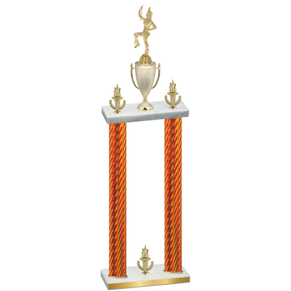 Double Orange Carbon Fiber Victory Majorette Trophy