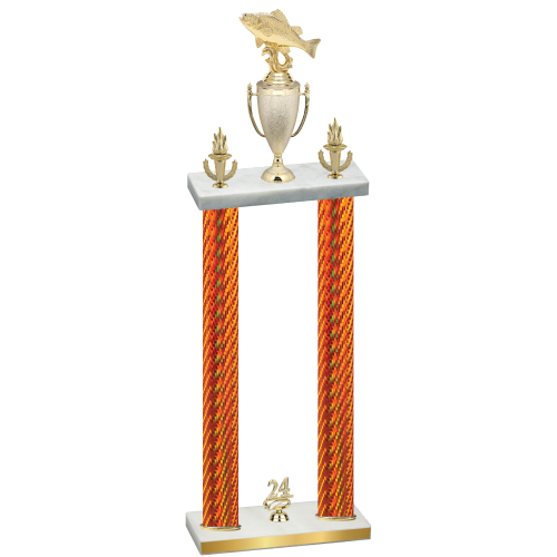 Double Orange Carbon Fiber Year Fishing Trophy