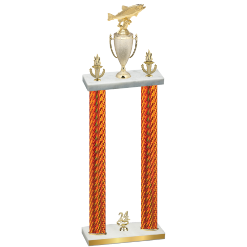 Double Orange Carbon Fiber Year Fishing Trophy