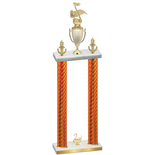 Double Orange Carbon Fiber Second Place Music Trophy