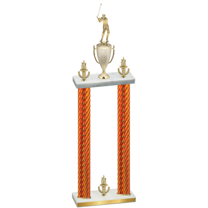 Double Orange Carbon Fiber Victory Golf Trophy
