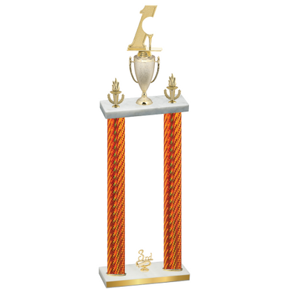 Double Orange Carbon Fiber Third Place Golf Trophy