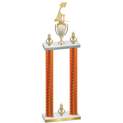 Double Orange Carbon Fiber Victory Golf Trophy