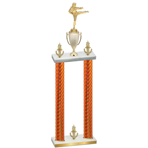 Double Orange Carbon Fiber Victory Karate Trophy