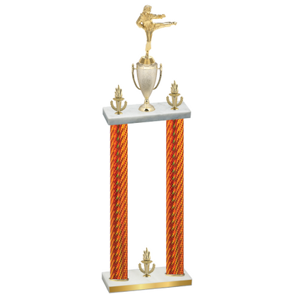 Double Orange Carbon Fiber Victory Karate Trophy