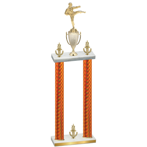 Double Orange Carbon Fiber Victory Karate Trophy