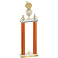 Double Orange Carbon Fiber Second Place Baseball Trophy