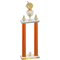 Double Orange Carbon Fiber Year Baseball Trophy