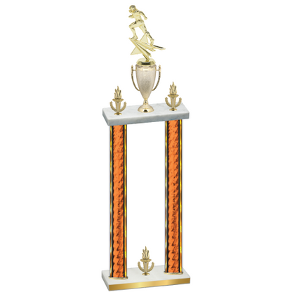 Double Orange Glacier Victory Football Trophy