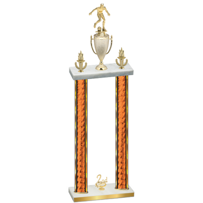 Double Orange Glacier Second Place Soccer Trophy