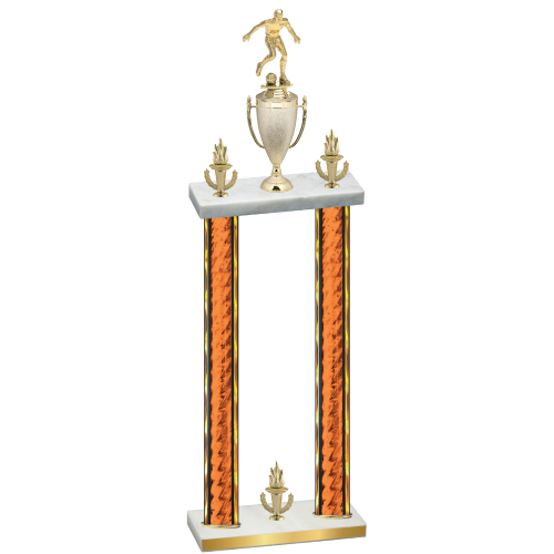 Double Orange Glacier Victory Soccer Trophy