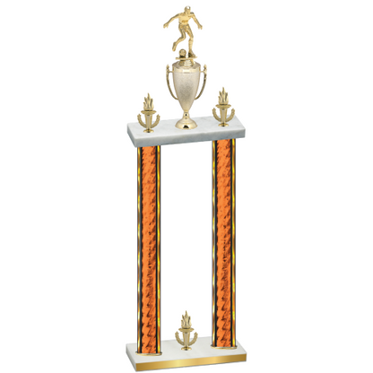 Double Orange Glacier Victory Soccer Trophy