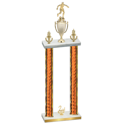 Double Orange Glacier Second Place Soccer Trophy