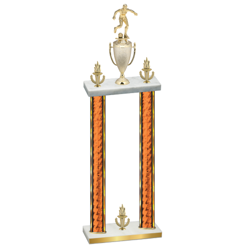 Double Orange Glacier Victory Soccer Trophy