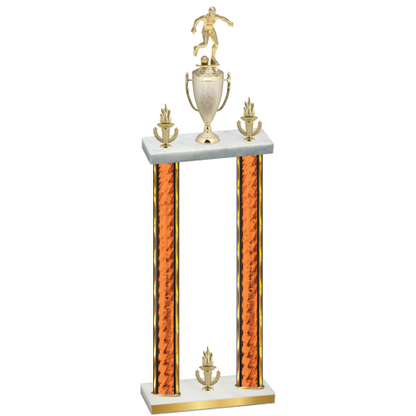 Double Orange Glacier Victory Soccer Trophy