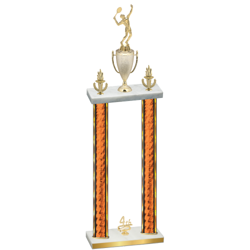 Double Orange Glacier Fourth Place Tennis Trophy