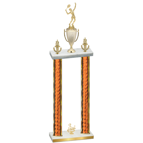 Double Orange Glacier Third Place Tennis Trophy