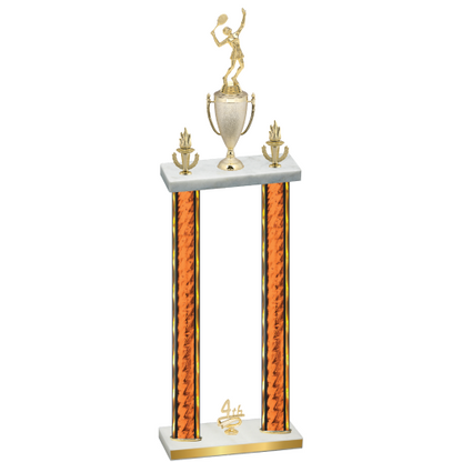 Double Orange Glacier Fourth Place Tennis Trophy