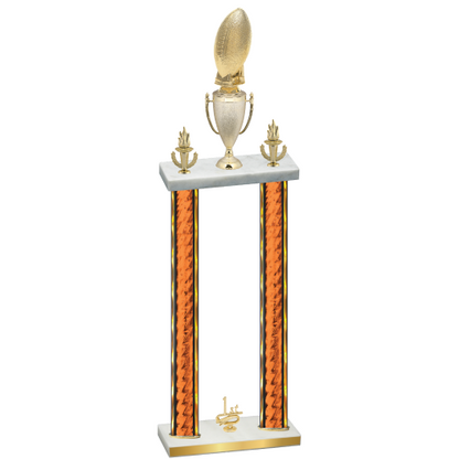 Double Orange Glacier First Place Football Trophy