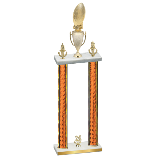 Double Orange Glacier Year Football Trophy