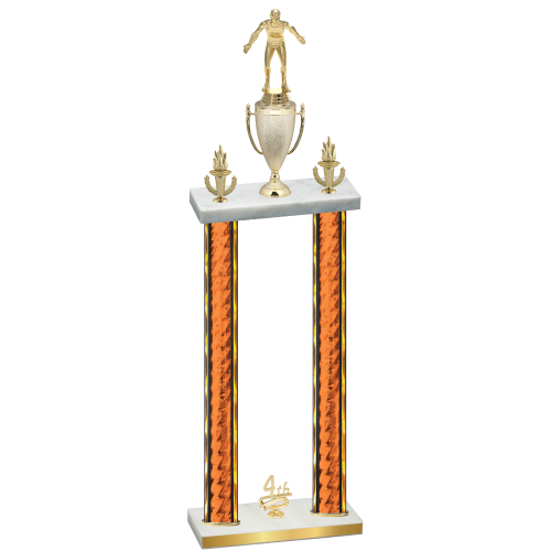 Double Orange Glacier Fourth Place Wrestling Trophy