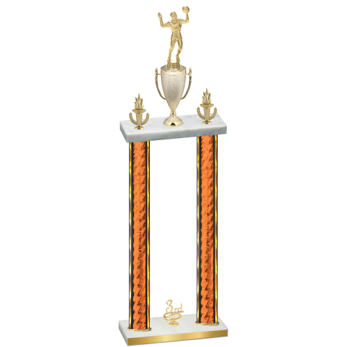 Double Orange Glacier Third Place Volleyball Trophy