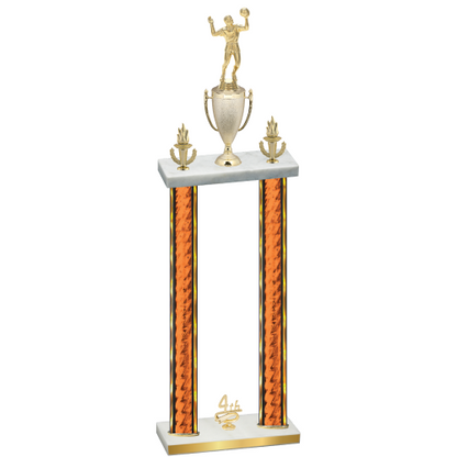 Double Orange Glacier Fourth Place Volleyball Trophy