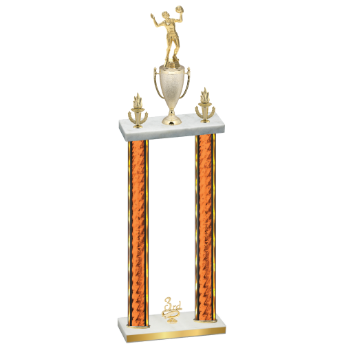 Double Orange Glacier Third Place Volleyball Trophy
