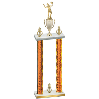 Double Orange Glacier Victory Volleyball Trophy
