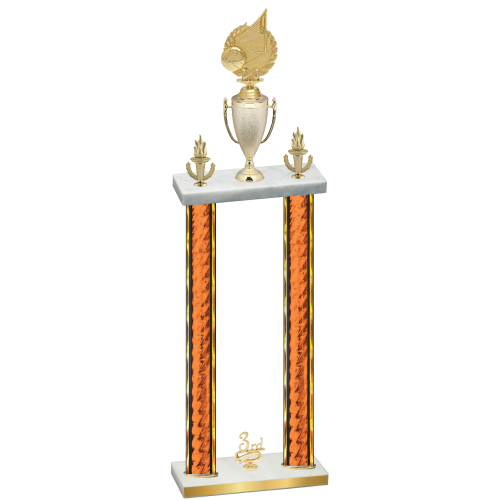 Double Orange Glacier Third Place Volleyball Trophy