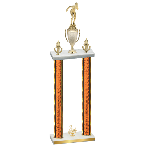 Double Orange Glacier Third Place Tennis Trophy