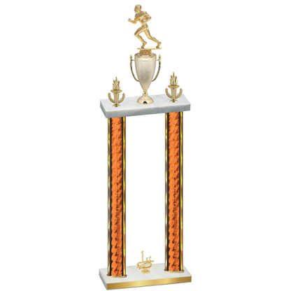 Double Orange Glacier First Place Football Trophy