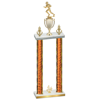 Double Orange Glacier Fourth Place Football Trophy
