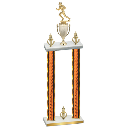 Double Orange Glacier Victory Football Trophy