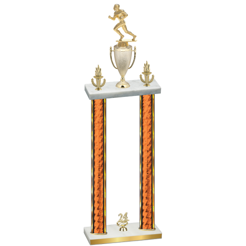 Double Orange Glacier Year Football Trophy