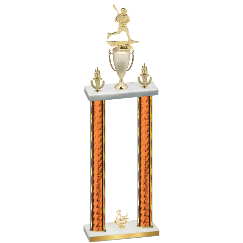 Double Orange Glacier Third Place Lacrosse Trophy