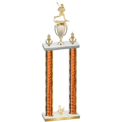Double Orange Glacier Third Place Lacrosse Trophy