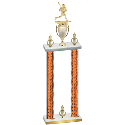 Double Orange Glacier Victory Lacrosse Trophy