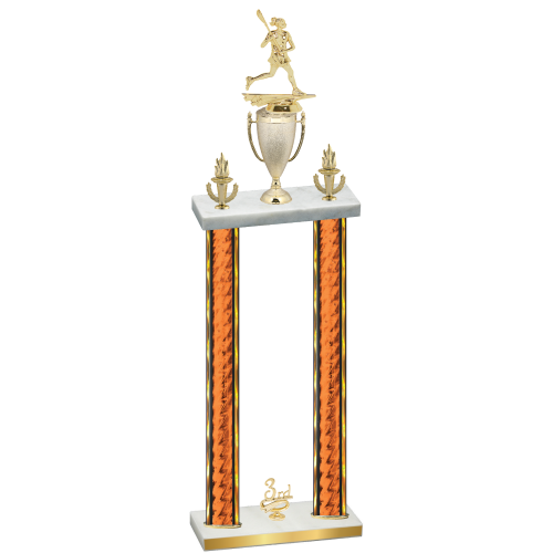 Double Orange Glacier Third Place Lacrosse Trophy