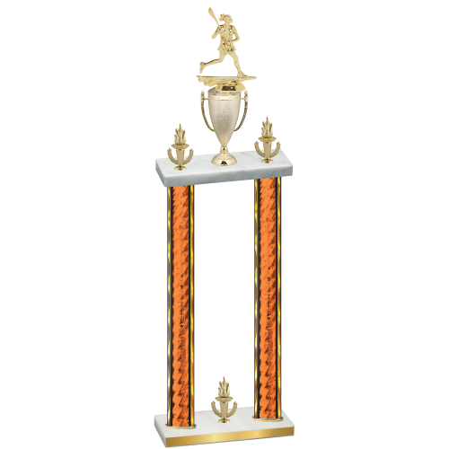 Double Orange Glacier Victory Lacrosse Trophy