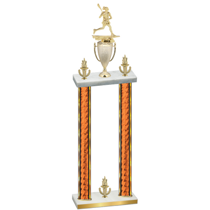 Double Orange Glacier Victory Lacrosse Trophy