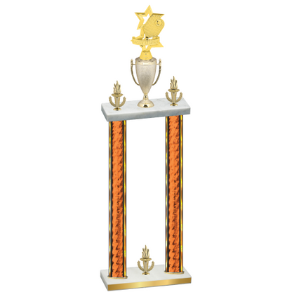Double Orange Glacier Victory Pickleball Trophy