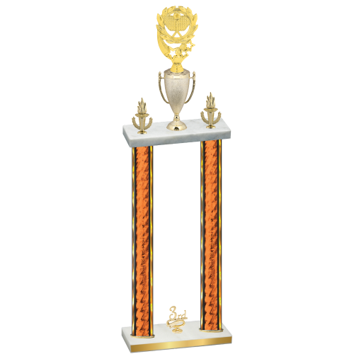 Double Orange Glacier Third Place Pickleball Trophy