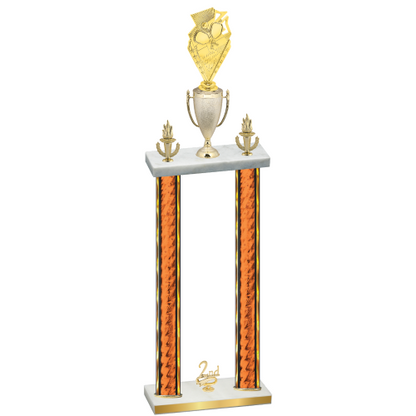 Double Orange Glacier Second Place Pickleball Trophy