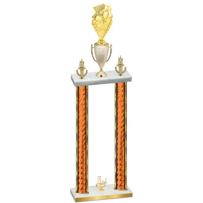 Double Orange Glacier Third Place Pickleball Trophy