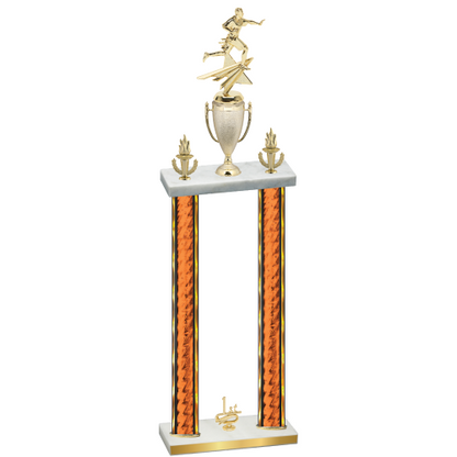 Double Orange Glacier First Place Flag Football Trophy