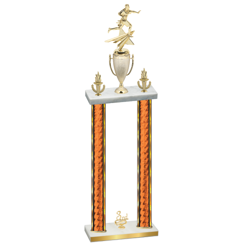 Double Orange Glacier Third Place Flag Football Trophy