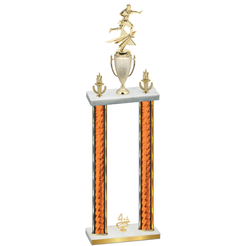 Double Orange Glacier Fourth Place Flag Football Trophy