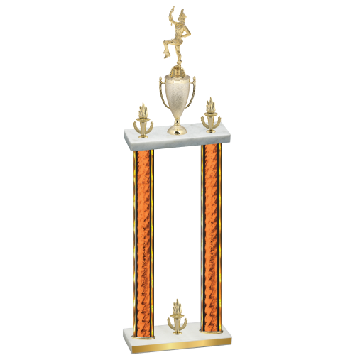 Double Orange Glacier Victory Majorette Trophy
